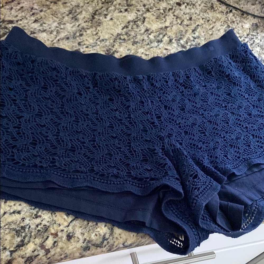 Navy Lace Women's Shorts